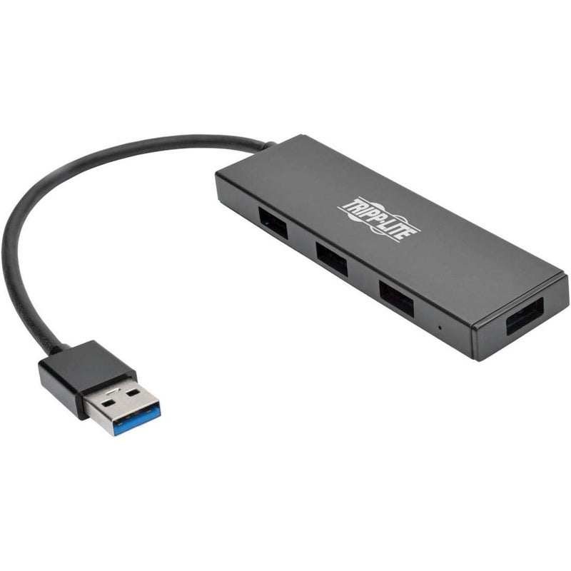 Eaton Tripp Lite 4-Port Portable Slim USB 3.0 Super Speed Hub with Built in Cable (U360-004-SLIM)